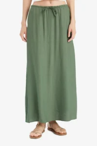 DeFacto A Cut Normal Waist Crinkle Fabric Midi Skirt - Image 4