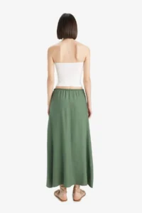 DeFacto A Cut Normal Waist Crinkle Fabric Midi Skirt - Image 6