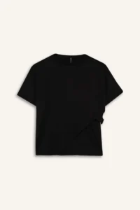 DeFacto Regular Fit Crew Neck Wrapped Short Sleeve T-Shirt - Image 7