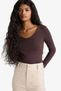 DeFacto Slim Fit Basic Plain Modal Long Sleeve T-Shirt