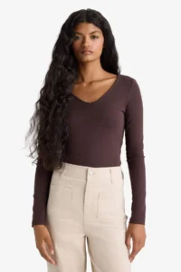 DeFacto Slim Fit Basic Plain Modal Long Sleeve T-Shirt - Image 4