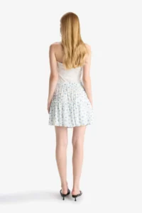 DeFacto Floral Patterned High Waist Combed Cotton Lining Crinkle Viscose Mini Skirt - Image 6