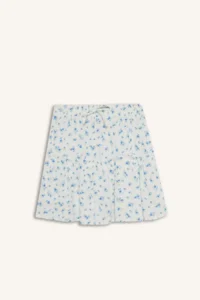 DeFacto Floral Patterned High Waist Combed Cotton Lining Crinkle Viscose Mini Skirt - Image 7