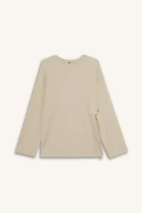 DeFacto Relax Fit Crew Neck Wrap Long Sleeve T-Shirt