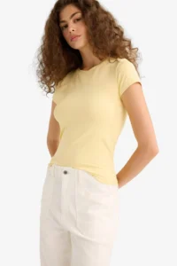 DeFacto Slim Fit Narrow Cut Crew Neck Basic Plain Short Sleeve T-Shirt - Image 4