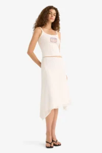 DeFacto A Form Normal Waist Siphon Midi Skirt - Image 3