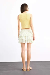 DeFacto Elastic Waist Floral Patterned Flounce Mini Skirt - Image 6