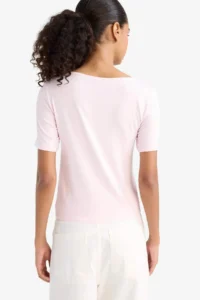DeFacto slim Fit Boat Neck Short Sleeve T-Shirt - Image 5