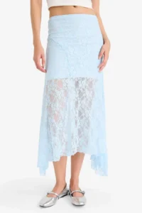 DeFacto Elastic Waist Half Lining Lace Midi Skirt - Image 3