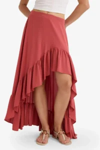 DeFacto Asymmetrical Normal Waist Crinkle Fabric Midi Skirt - Image 4