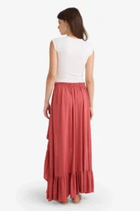DeFacto Asymmetrical Normal Waist Crinkle Fabric Midi Skirt - Image 6