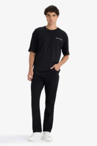 DeFacto 100% Cotton Boxy Fit Printed T-Shirt - Image 2