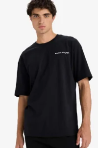 DeFacto 100% Cotton Boxy Fit Printed T-Shirt - Image 4