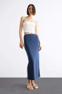 DeFacto slim Fit Narrow Kesim slit Midi Skirt