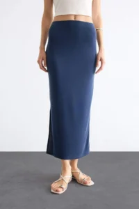 DeFacto slim Fit Narrow Kesim slit Midi Skirt - Image 5