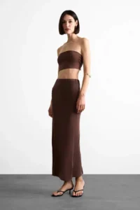 DeFacto slim Fit Narrow Kesim slit Midi Skirt - Image 2