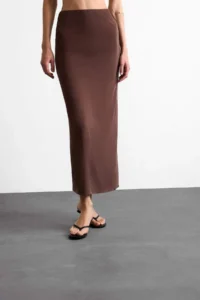 DeFacto slim Fit Narrow Kesim slit Midi Skirt - Image 4