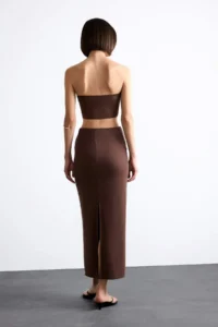 DeFacto slim Fit Narrow Kesim slit Midi Skirt - Image 7