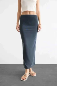 DeFacto slim Fit Narrow Kesim slit Midi Skirt - Image 5