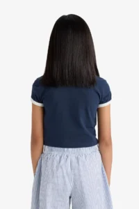 DeFacto Slim Fit Narrow Cut Polo Neck Printed Short Sleeve T-Shirt Girl Child - Image 8