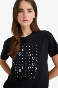DeFacto 100% Cotton Relax Fit Printed Combed Cotton T-Shirt - Image 4