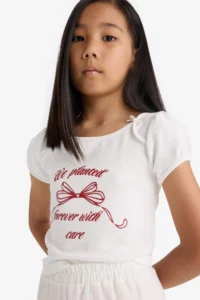 DeFacto Crew Neck Printed T-Shirt Girls' - Image 4