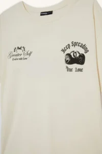 DeFacto 100% Cotton Oversize Back Printed T-Shirt - Image 3