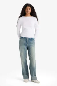 DeFacto slim Fit Boat Neck Long Sleeve T-Shirt - Image 2