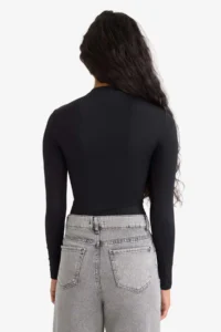 DeFacto Half Turtleneck Long Sleeve Snap-On Body - Image 5