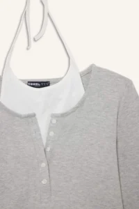 DeFacto Barbell Collar Rib Long Sleeve T-Shirt - Image 7