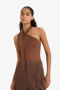 DeFacto One Shoulder Body with Tie Detail and Snap Fastener - Image 3
