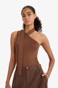 DeFacto One Shoulder Body with Tie Detail and Snap Fastener - Image 4
