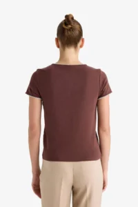 DeFacto Regular Fit Crew Neck Ribbed Short Sleeve T-Shirt - Image 6