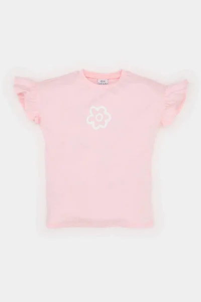 DeFacto Crew Neck Printed Short Sleeve T-Shirt Baby Girl