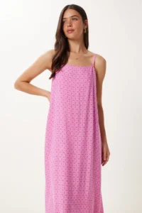 Happiness İstanbul Women Pink Sleeveless Summer Viscose Dress - Image 3