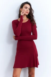 Cool & Sexy Women Burgundy tied up Camisole Mini Dress - Image 3