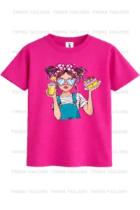 twins tailors Brooklyn And Her Cake Girl Printed 3 Pack Green-Pink-Beige Girls' T-Shirt - Image 2