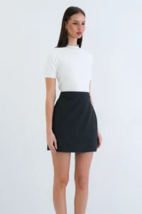 VAGGON Plain Kesim Skirt - Image 3