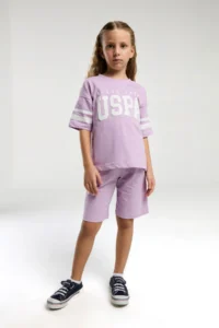 US Polo Assn. U.s. Polo Shirt Assn Girls' Pink Bermuda Set - Image 2