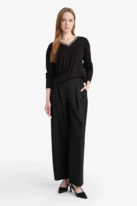 DeFacto Regular Fit V-neck Long Sleeve T-Shirt - Image 2