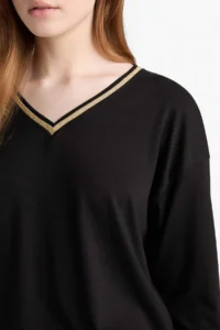 DeFacto Regular Fit V-neck Long Sleeve T-Shirt - Image 5
