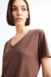 DeFacto V-neck Modal Short Sleeve T-Shirt - Image 6