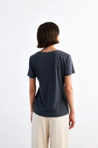 DeFacto V-neck Modal Short Sleeve T-Shirt - Image 4