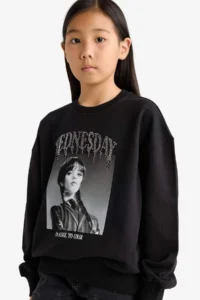 DeFacto Wednesday Oversize Wide Fit Crew Neck Sweatshirt Girl