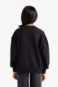 DeFacto Wednesday Oversize Wide Fit Crew Neck Sweatshirt Girl - Image 6