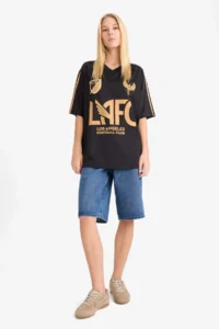 DeFacto MLS Oversize Wide Fit Back Printed Short Sleeve T-Shirt - Image 2