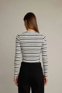 DeFacto Crew Neck Striped Long Sleeve T-Shirt - Image 5