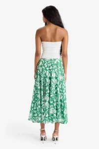 DeFacto A-Line Floral Patterned Normal Waist Linen Look Maxi Skirt - Image 6