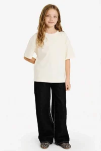 DeFacto Oversized Crew Neck Short Sleeve T-Shirt Girl - Image 2