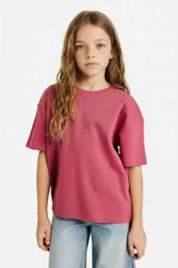 DeFacto Oversized Crew Neck Short Sleeve T-Shirt Girl - Image 3